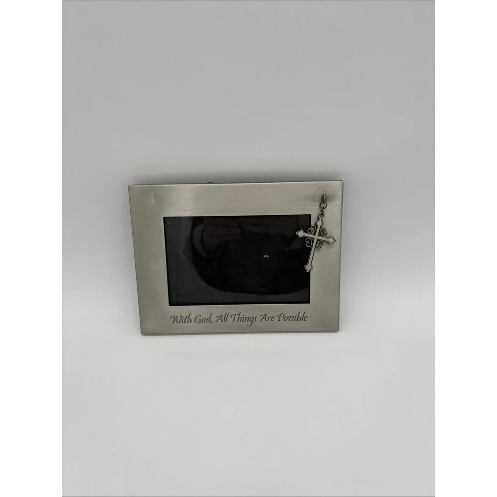 Felco 4 X 6 Silver Picture Frame Religious With God All Things Are Possible